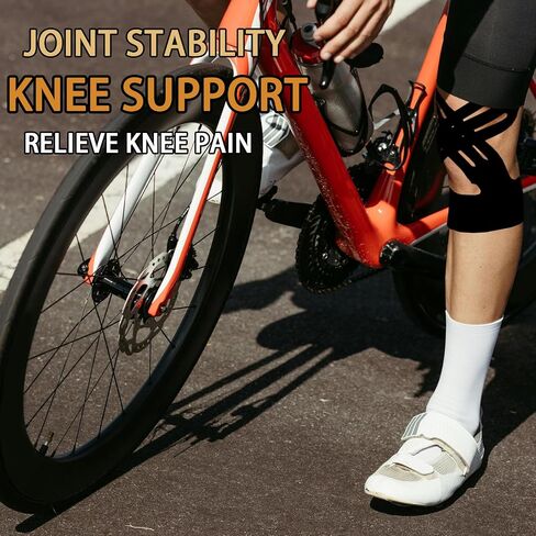Precut Kinesiology Tape for Knees, Upgraded, 10 Pcs, Black in Kuwait