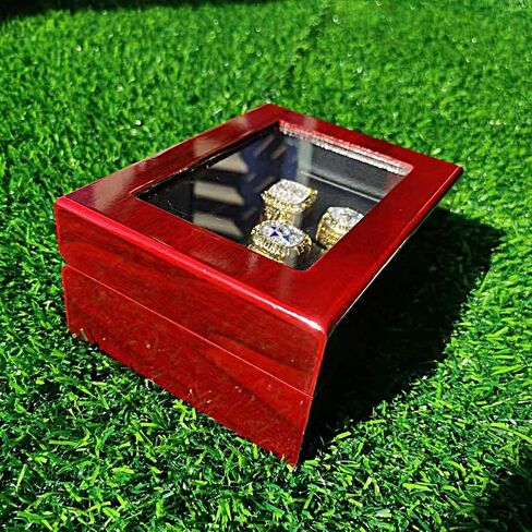 Football Championship Ring Set 5PCS with wooden boxes Commemorative Sports Fans Collectors - Celebrate Your Team's Victory, Own a Piece of History - Own a Piece of History! in Saudi Arabia