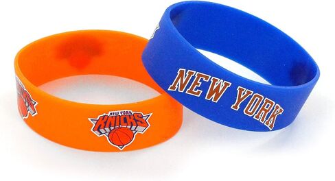 aminco NBA New York Knicks Silicone Rubber Bracelet Wristbands, 2-Pack (NBA-BC-207-04-OIH) in Saudi Arabia