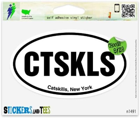 CTSKLS Catskills New York Oval Vinyl Car Bumper Window Sticker 5" x 3" in Saudi Arabia