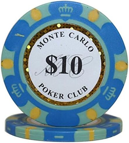 1000pcs 14g Monte Carlo Poker Club Poker Chips Set with Custom Build (1000 Chips Acrylic Case) in Saudi Arabia