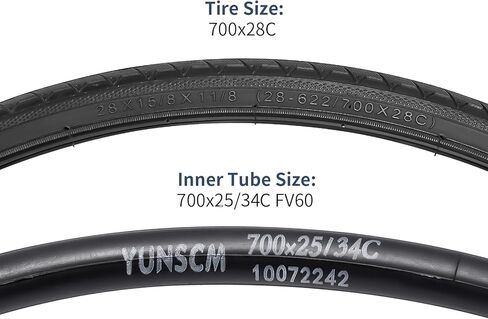 700C Bike Tires 700X28C 28-622 and 700C Heavy Duty Bike Tubes Presta Valve with 2 Rim Strips, Compatible Bike Tires 700x26C 700x27C 700 x 28C 700x29C 700x30C Bicycle Tires and Tubes-2-PCS (Y-1289) in Saudi Arabia