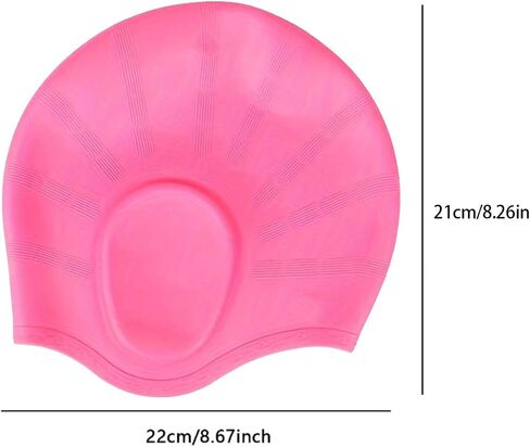 1pcs High Elastic Swimming Caps Men Women Waterproof Swimming Pool Cap Ears Long Hair Large Silicone Diving Hat in Saudi Arabia