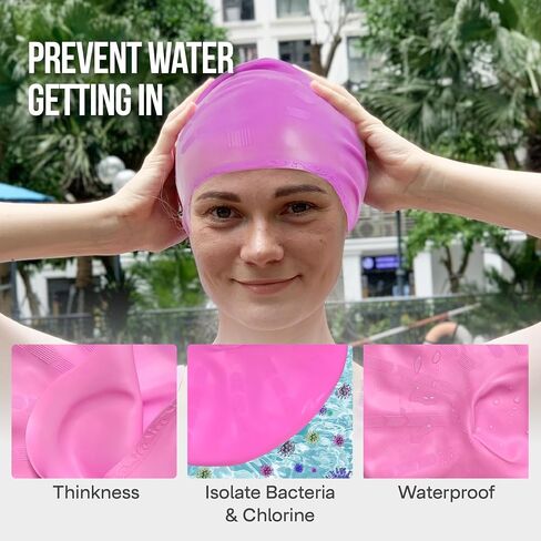 1pcs High Elastic Swimming Caps Men Women Waterproof Swimming Pool Cap Ears Long Hair Large Silicone Diving Hat in Saudi Arabia