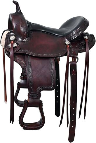 HILASON Western Horse Gaited Flex Trail American Leather Saddle | Treeless for Horses in Saudi Arabia