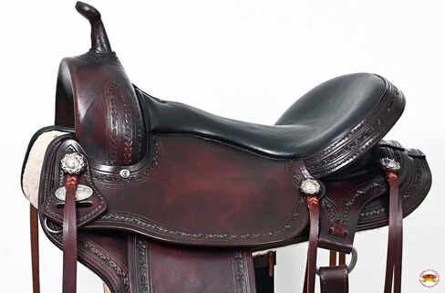 HILASON Western Horse Gaited Flex Trail American Leather Saddle | Treeless for Horses in Saudi Arabia