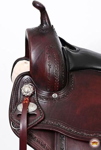 HILASON Western Horse Gaited Flex Trail American Leather Saddle | Treeless for Horses in Saudi Arabia