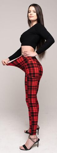 Plaid Leggings with Pockets for Women | Gym & Workout Leggings for Women(Regular) in Saudi Arabia