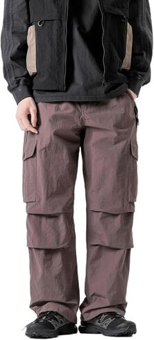 Unisex Parachute Cargo Pants Y2k–Quick Dry Joggers Lightweight Waterproof Baggy Hiking Fishing Work Pants for Outdoor in Saudi Arabia