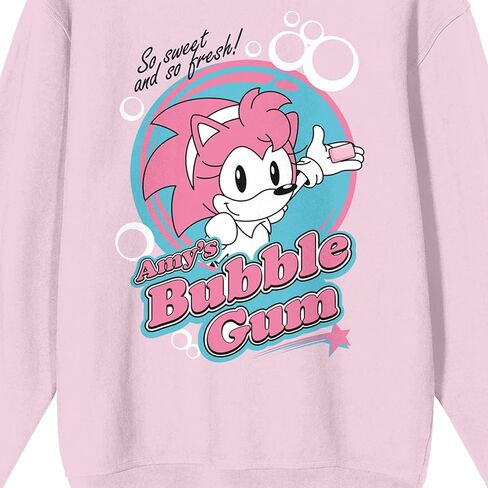 سترة Bioworld Sonic The Hedgehog Amy's Bubblegum Logo برقبة دائرية وأكمام طويلة للنساء باللون الوردي in Saudi Arabia