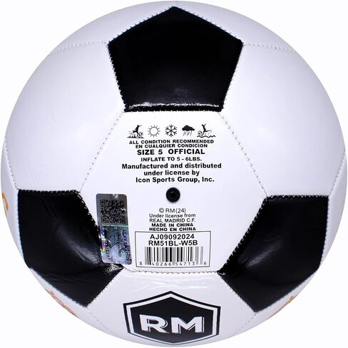 Icon Sports Compatible with Real Madrid Soccer Ball Officially Licensed Player Ball Size 5 in Saudi Arabia