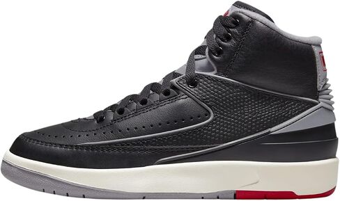 NIKE Big Kid's Jordan 2 Retro Black/Cement Grey-Fire Red (DQ8562 001) - 5 in Saudi Arabia