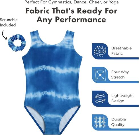 Destira Womens Blue Ocean Gymnastics Leotard Collection - Snug Performance Fit (Size Up for Comfort) - JUNIOR/ADULT Sizes in Saudi Arabia