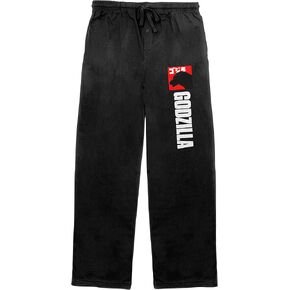 Classic Godzilla Silhouette and Logo Adult Men's Black Graphic Sleep Pajama Pants in Kuwait