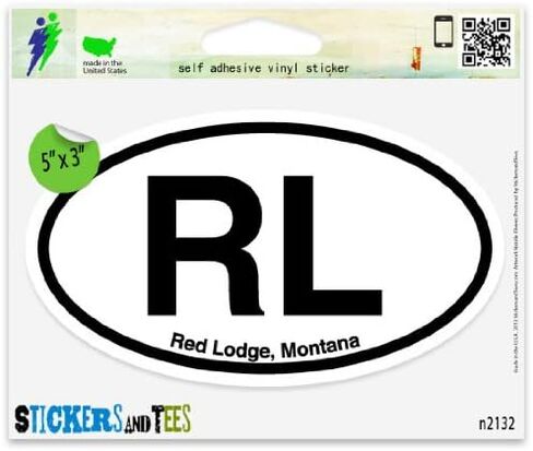 RL Red Lodge Montana Oval Car Sticker Indoor Outdoor 5" x 3" in Saudi Arabia