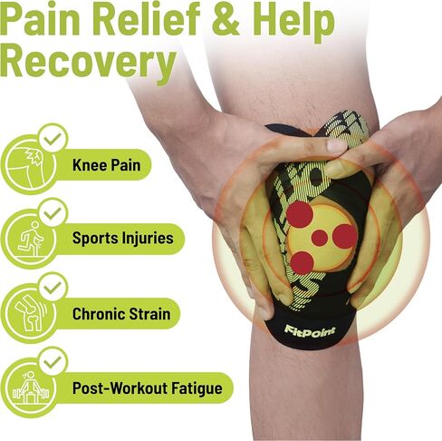 شريط علم الحركة للركبة من موشن بريكت، 10 قطع من شريط الركبة الصناعي اللاصق للغاية، لتخفيف الألم ودعم الركبة، شريط رياضي مرن خالٍ من اللاتكس، أسود داكن in Kuwait