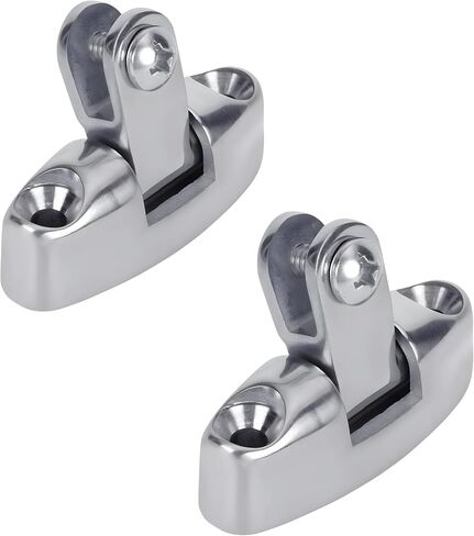 White Water - 2 Pack Bimini Top Adjustable Swivel Deck Hinges 316 Stainless Steel - Marine Hardware Boat Canopy Deck Mount Bracket Fitting w Rubber Pad and Screws Corrosion Resistant 6839S-2PK in Saudi Arabia