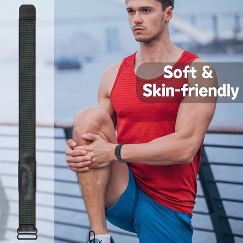 Vanet Nylon Bands Compatible with Amazfit Helio Straps for Men Women, Adjustable Soft Breathable Comfortable Replacement Straps for Amazfit Helio Fitness Tracker Bands in Kuwait