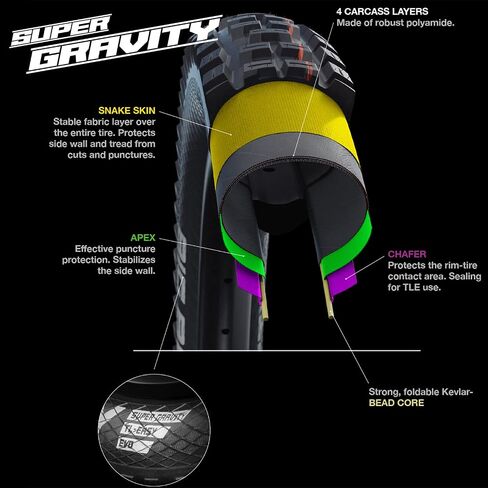 SCHWALBE - Magic Mary Downhill and Enduro Tubeless Folding Bike Tire | 29 x 2.35 | Evolution Line, Super Gravity, Addix Soft | Black in Saudi Arabia