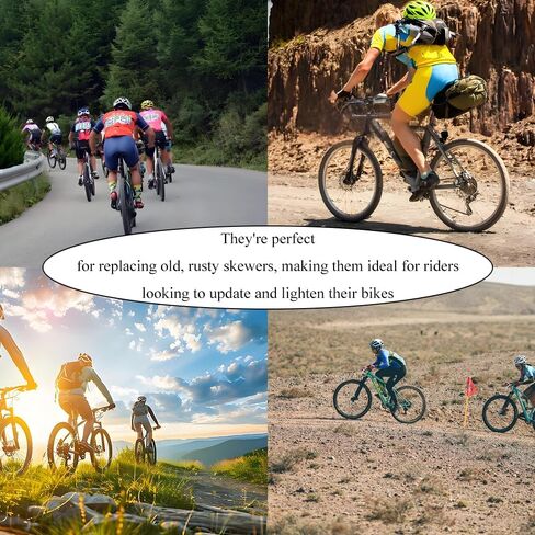Bicycle Skewers Quick Release Axle Skewers Aluminum nut deep Thread Secure fit Thick Gauge Springs Elasticity Front Rear Bike Axle Wheel Hub for MTB Mountain Road Bike BMX in Saudi Arabia
