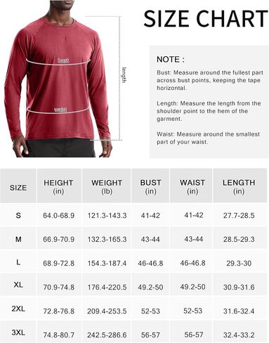 Men's Hiking Running Outdoor Tops - UPF 50+ Long Sleeve Rash Guard Swim Shirts, Sun Protection Quick Dry in Saudi Arabia