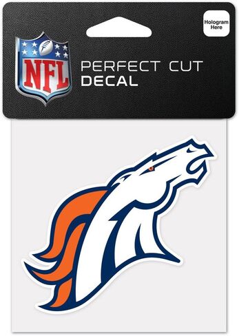 Wincraft NFL Denver Broncos 63044011 Perfect Cut Color Decal, 4" x 4", Black in Saudi Arabia