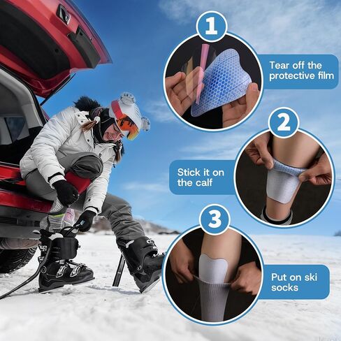 2Pcs/4Pcs Ski Guards Gel Pads, 6 x 4 Inch Snowboard Shin Pads, Reusable Ski Shin Protector Pad for Ski Boot Liner Reducing Pressure in Saudi Arabia