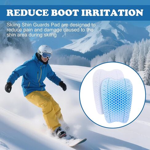 2Pcs/4Pcs Ski Guards Gel Pads, 6 x 4 Inch Snowboard Shin Pads, Reusable Ski Shin Protector Pad for Ski Boot Liner Reducing Pressure in Saudi Arabia