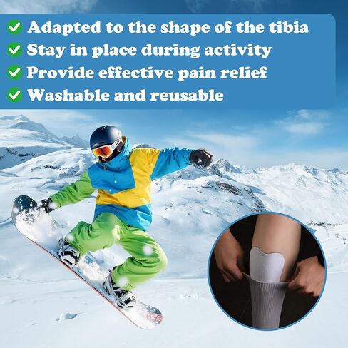 2Pcs/4Pcs Ski Guards Gel Pads, 6 x 4 Inch Snowboard Shin Pads, Reusable Ski Shin Protector Pad for Ski Boot Liner Reducing Pressure in Saudi Arabia