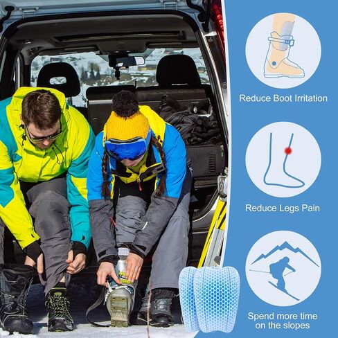 2Pcs/4Pcs Ski Guards Gel Pads, 6 x 4 Inch Snowboard Shin Pads, Reusable Ski Shin Protector Pad for Ski Boot Liner Reducing Pressure in Saudi Arabia