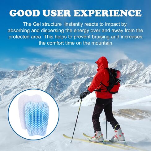 2Pcs/4Pcs Ski Guards Gel Pads, 6 x 4 Inch Snowboard Shin Pads, Reusable Ski Shin Protector Pad for Ski Boot Liner Reducing Pressure in Saudi Arabia