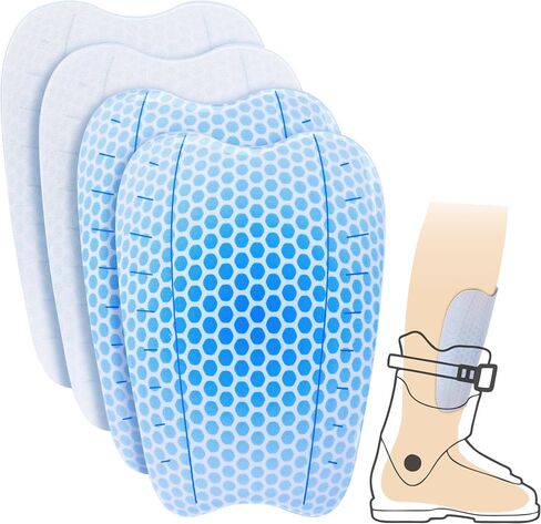 2Pcs/4Pcs Ski Guards Gel Pads, 6 x 4 Inch Snowboard Shin Pads, Reusable Ski Shin Protector Pad for Ski Boot Liner Reducing Pressure in Saudi Arabia