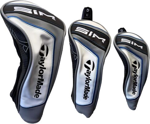 أغطية رأس TaylorMade Sim، أزرق/أسود (اختر حجم السائق/الممر/الإنقاذ) in Kuwait
