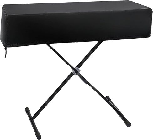 Piano Keyboard Dust Cover 61 Keys Waterproof Scratch-Resistant Dustproof Keyboards Protector cover Adjustable Keyboard Covers with Music Stand Zipper Soft Spandex Fabric for Digital Pianos (Black) in Saudi Arabia
