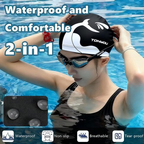 Pattern Waterproof and Comfortable Unbreakable Adult Unisex Swimming Cap，Fish in Saudi Arabia