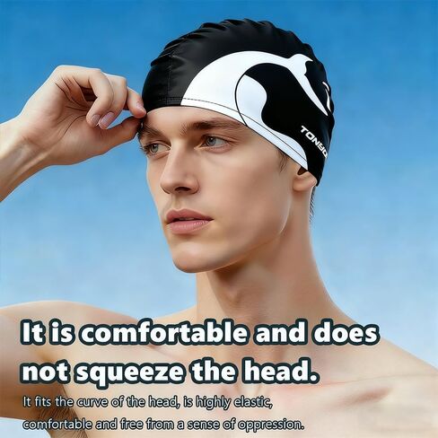 Pattern Waterproof and Comfortable Unbreakable Adult Unisex Swimming Cap，Fish in Saudi Arabia