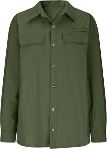 Men's Long Sleeve Hiking Shirt UPF 50 Sun Protective, Quick Dry Lightweight for Outdoor Fishing Travel Safari in Saudi Arabia