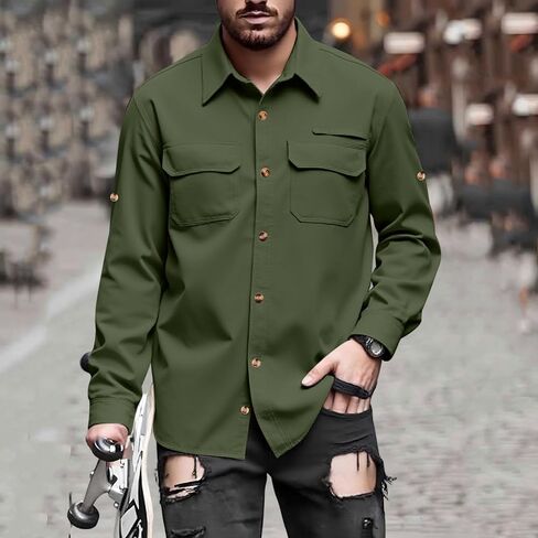 Men's Long Sleeve Hiking Shirt UPF 50 Sun Protective, Quick Dry Lightweight for Outdoor Fishing Travel Safari in Saudi Arabia