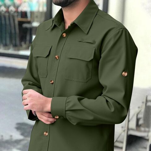 Men's Long Sleeve Hiking Shirt UPF 50 Sun Protective, Quick Dry Lightweight for Outdoor Fishing Travel Safari in Saudi Arabia