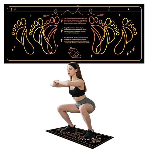 Exercise Mat Perfect for Squats, Leg and Ab Workouts, Squat guide mat, Squat Step Position, Squat Mat Knee Mat Lightweight and Portable for Men and Women in Saudi Arabia