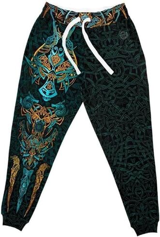 Viking Athletic Sweatpants for Men Nordic Wolf Sweatpants 3D Print Viking Workout Pants Vintage Pants Joggers Pants in Saudi Arabia