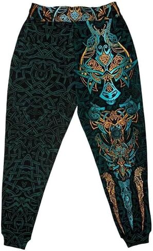 Viking Athletic Sweatpants for Men Nordic Wolf Sweatpants 3D Print Viking Workout Pants Vintage Pants Joggers Pants in Saudi Arabia