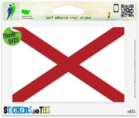 Alabama State Flag Vinyl Car Bumper Window Sticker 3" x 2" in Saudi Arabia