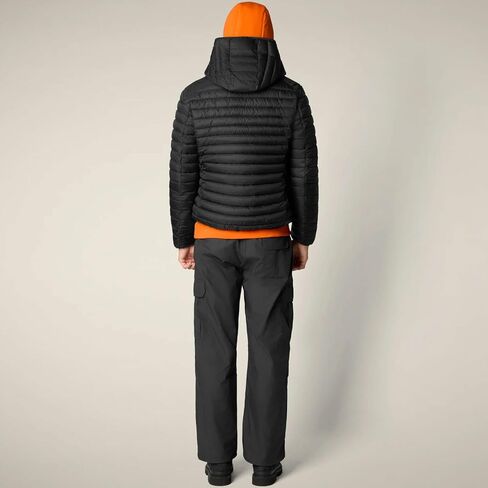 سترة منتفخة بغطاء للرأس للرجال من SAVE THE DUCK - معطف خفيف الوزن مبطن من النايلون مقاوم للماء والرياح مع غطاء للرأس in Kuwait