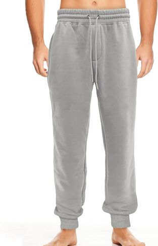 Elegant Comfort Casual Men's Cotton Fleece Jogger with Pockets - Comfortable Sweatpants for Men - Active Fleece Lounge Pants in Saudi Arabia