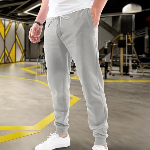 Elegant Comfort Casual Men's Cotton Fleece Jogger with Pockets - Comfortable Sweatpants for Men - Active Fleece Lounge Pants in Saudi Arabia