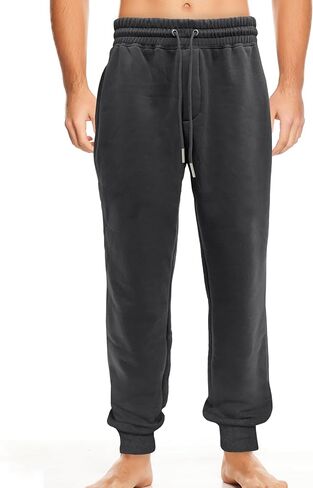 Elegant Comfort Casual Men's Cotton Fleece Jogger with Pockets - Comfortable Sweatpants for Men - Active Fleece Lounge Pants in Saudi Arabia