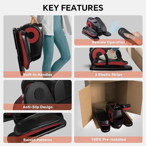 2025 جهاز بيضاوي الشكل جديد مكون من 16 مستوى للسرعة تحت المكتب، جهاز تمرين الساق البيضاوي الكهربائي الاحترافي كما يظهر على شاشة التلفزيون، اتجاه أمامي وعكس، هادئ ومجمع بالكامل، مفتاح طاقة أمان يدوي مطور in Kuwait