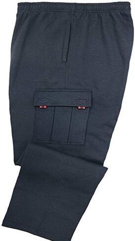 Falcon Bay Big and Tall Fleece Cargo Sweatpants to Size 8X Big and 3X Tall in Black, Grey, or Navy in Kuwait