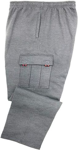 Falcon Bay Big and Tall Fleece Cargo Sweatpants to Size 8X Big and 3X Tall in Black, Grey, or Navy in Kuwait